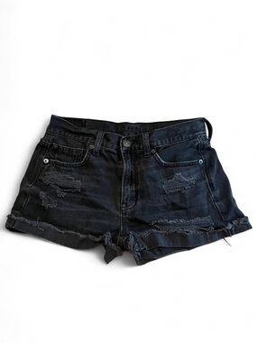 American Eagle Outfitters Black Distressed Denim Shorts